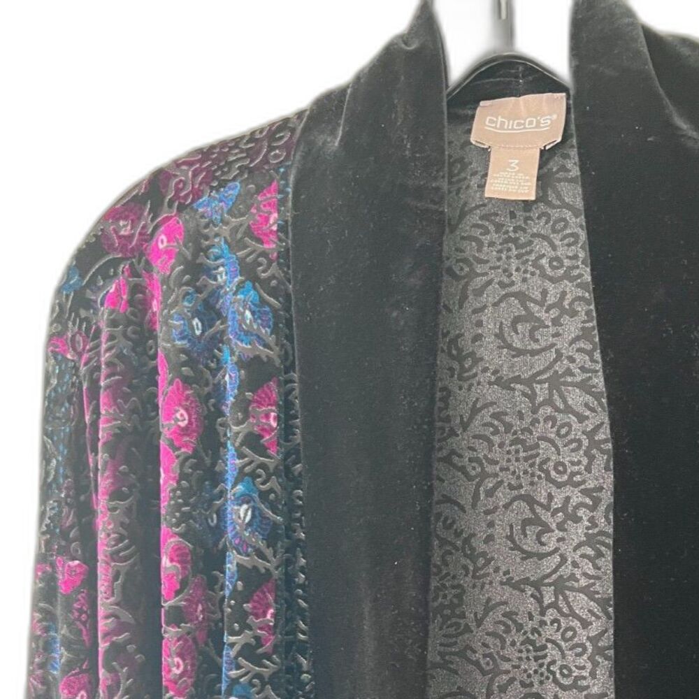 Chico's Beautiful Printed Peacock Colors Duster Size 3 (XL) EUC
